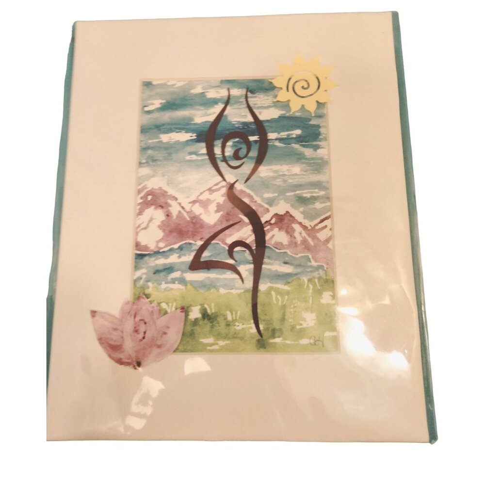 Mountain Mindfulness Embellished Mixed Media Print Carlene Heald Steamboat Yoga